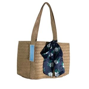 Draper James Everyday Woven Tote Bag with Floral Scarf